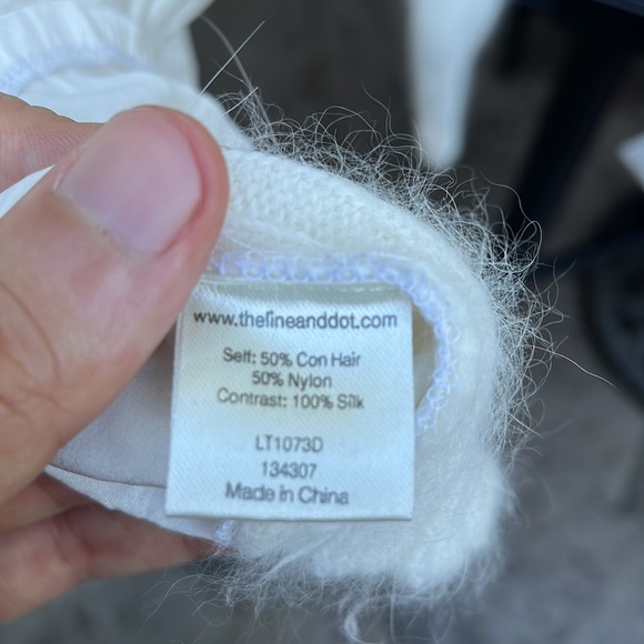 Silk and Mohair White Sweater Curved Hem - Picture 3 of 4